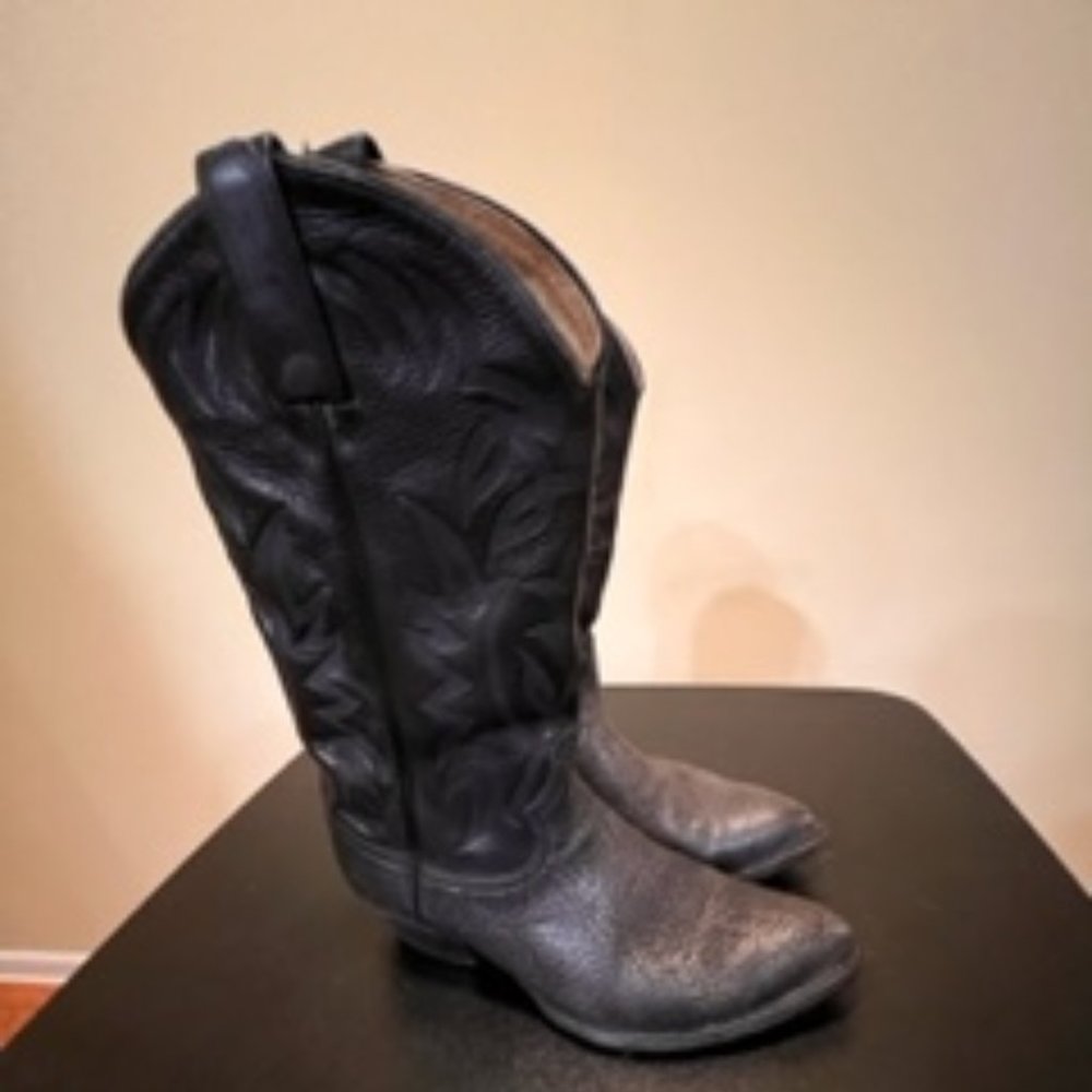 Tony Lama size 8 black western boots - Picture 2 of 11